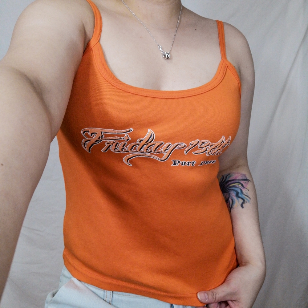 Impressions Canada Friday 13th Port Dover Tangerine Orange Cami Tank Top